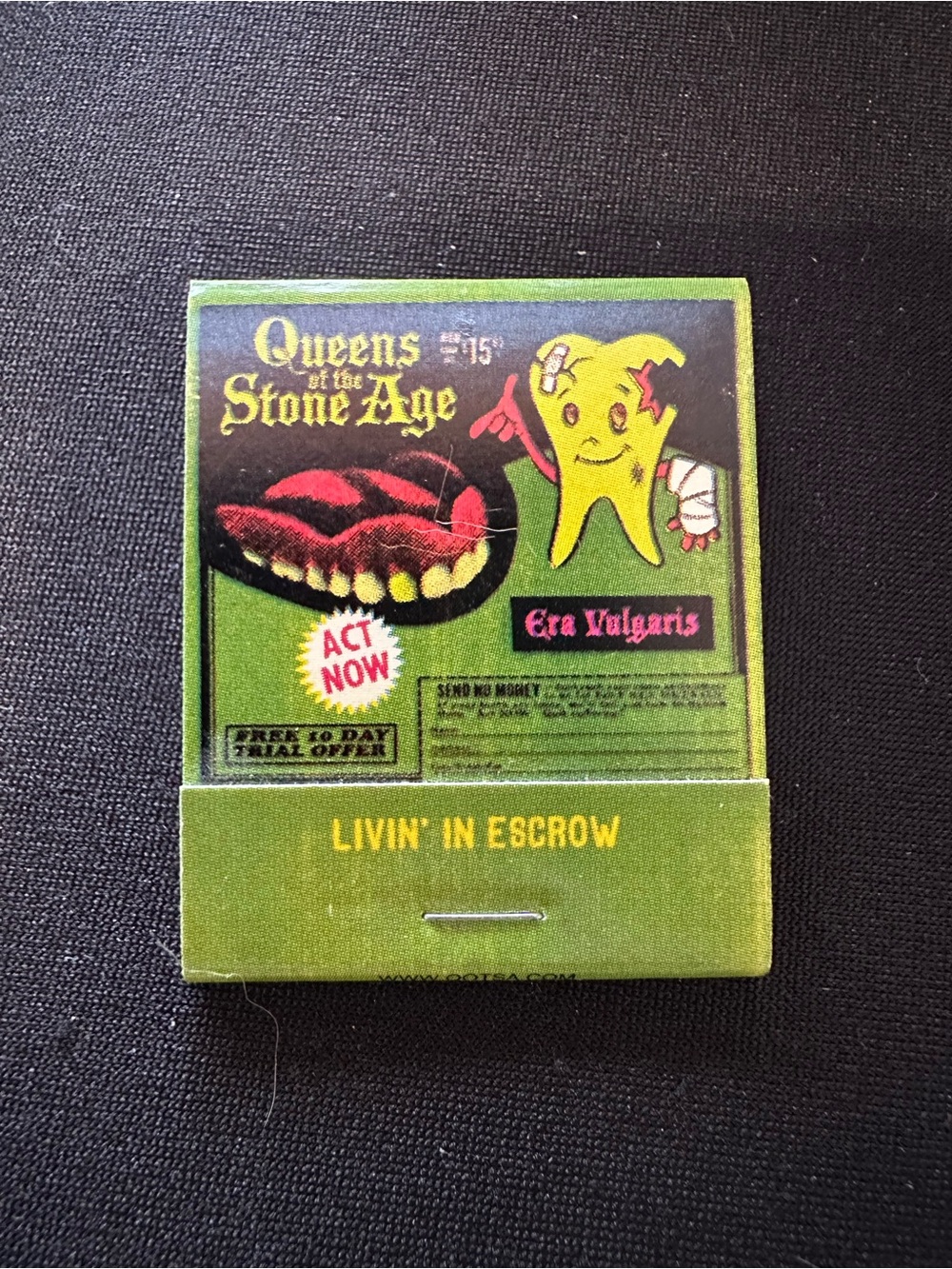 Queens of the Stone Age Promotional Era Vulgaris Green Matchbook
